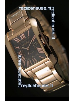 Cartier Tank Anglaise Mid Sized Swiss Watch Pink Gold - 1:1 Mirror Replica Watch