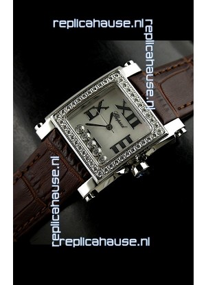 Chopard Happy Sport Swiss Replica Watch in Brown Strap