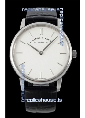 A.Lange & Sohne Saxonia Thin Swiss Replica Watch Steel Case White Dial