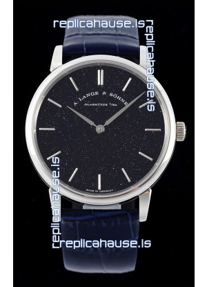 A.Lange & Sohne Saxonia Thin Swiss Replica Watch Steel Case Blue Dial