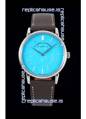 A.Lange & Sohne Saxonia Thin Swiss Replica Watch Steel Case Tiffany Blue Dial