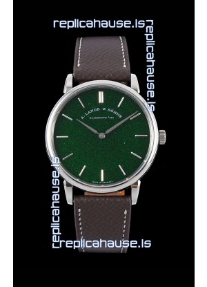 A.Lange & Sohne Saxonia Thin Swiss Replica Watch Steel Case Green Dial