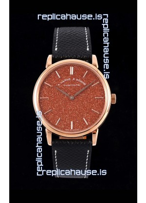 A.Lange & Sohne Saxonia Thin Swiss Replica Watch Rose Gold Case Starry Dial