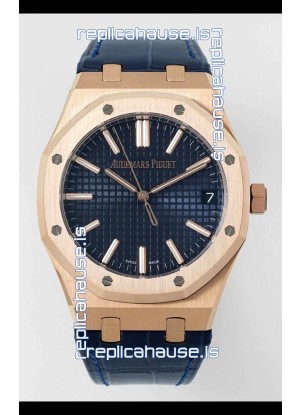 Audemars Piguet Royal Oak 15510OR 41MM Rose Gold Blue Dial Super Clone Replica Watch