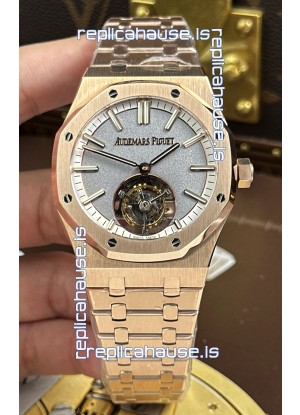 Audemars Piguet Royal Oak 26730OR Flying Tourbillon 41mm in 904L Rose Gold with Grey Dial