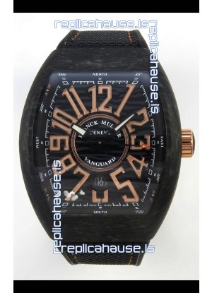 Franck Muller Super Clone Vanguard V45 Racing Carbon Watch in Nylon Strap