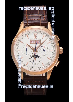 Jaeger LeCoultre Master Control Chronograph Calendar Rose Gold Swiss Replica Watch 