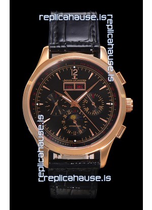 Jaeger LeCoultre Master Control Chronograph Calendar Rose Gold Swiss Replica Watch 
