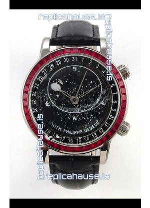 Patek Philippe Grand Complications 6102 Black Dial Red Diamonds Swiss Replica Watch 