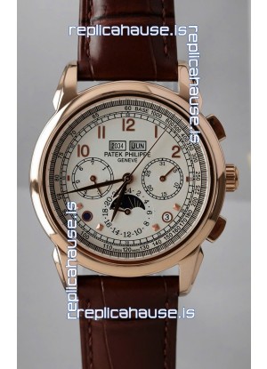 Patek Philippe Grand Complications 5270 Swiss Replica Watch in Rose Gold Casing White Dial