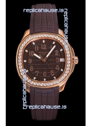 Patek Philippe Super Clone Aquanaut Rose Gold Brown Dial 38.5MM Watch 