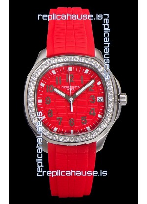 Patek Philippe Super Clone Aquanaut Stainless Steel Red Dial 38.5MM Watch 