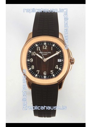 Patek Philippe Super Clone Aquanaut 5167 904L Rose Gold Brown Dial Watch 