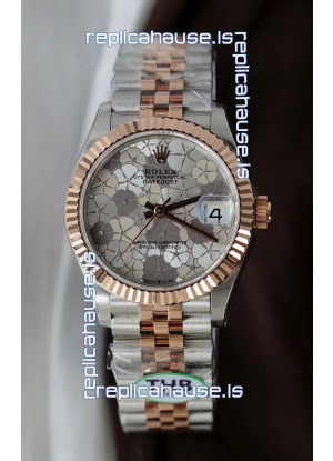 Rolex Datejust Cal.3235 Movement Super Clone Rose Gold 2 Tone 31MM Motif Dial Watch 