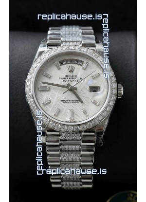Rolex Day Date Presidential Stainless Steel Meteorite Dial Watch 40MM - 1:1 Mirror Quality