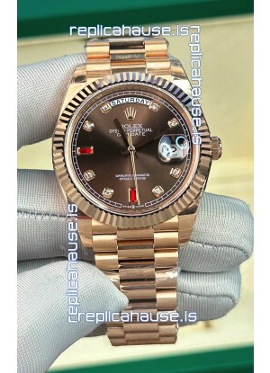 Rolex Day Date Presidential 18K Rose Gold Watch 40MM - Brown Dial 1:1 Mirror Quality