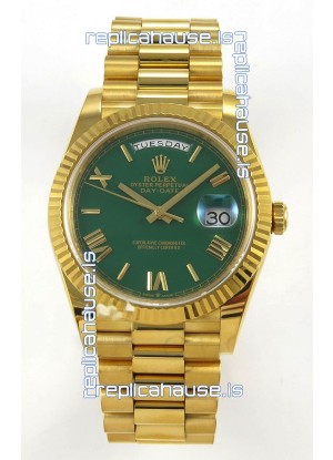 Rolex Day Date Super Clone Green Dial 40MM 220 Grams Swiss Replica watch 