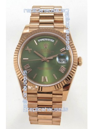 Rolex Day Date Super Clone Green Dial 40MM 220 Grams Swiss Replica watch 