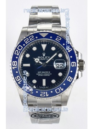 Rolex GMT Masters II Super Clone 126716 "Blaken" 904L Steel Blue Dial Watch 