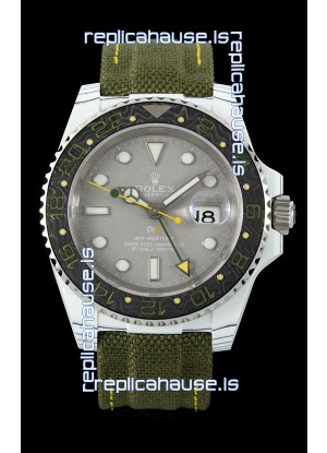 Rolex GMT Masters DiW White Carbon Casing Swiss Replica Watch Verdant Gray Dial 