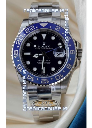 Rolex GMT Masters Super Clone Custom Ceramic Bezel Black Dial Watch 