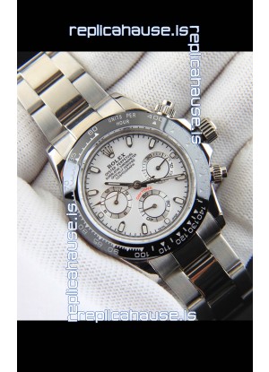 Rolex Daytona Japanese Movement Replica Watch in White Dial - Ceramic Bezel 