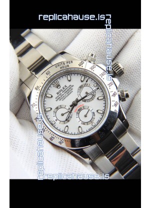 Rolex Daytona Japanese Movement Replica Watch in White Dial 