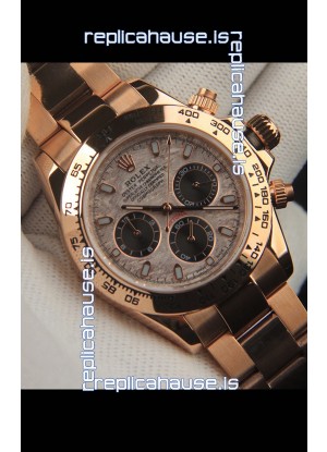 Rolex Daytona Japanese Movement Gold Casing Replica Watch in Meteorite Pattern Dial 
