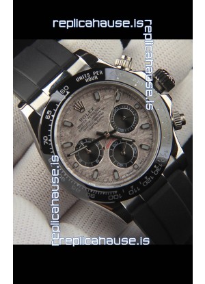 Rolex Daytona Japanese Movement Steel Casing Replica Watch in Meteorite Pattern Dial