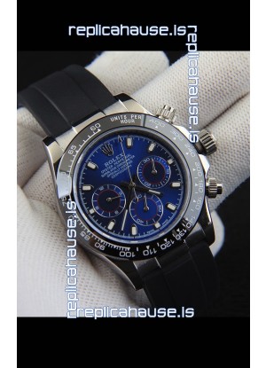 Rolex Daytona Japanese Movement Steel Casing Replica Watch in Blue Dial