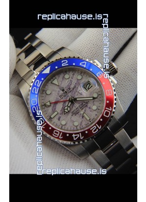 Rolex GMT Masters II Japanese Movement Replica Watch Steel Case Meteorite Pattern Dial