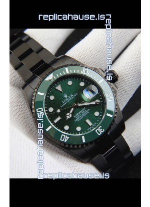 Rolex Submariner Japanese Replica Watch in PVD Coating Green Dial 