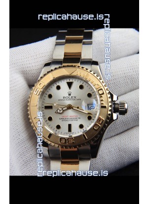 Rolex Yachtmaster Japanese Movement Watch in Two Tone Gold Casing - Steel dial 37MM