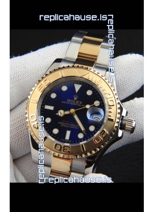Rolex Yachtmaster Japanese Movement Watch in Two Tone Gold Casing - Blue dial 37MM