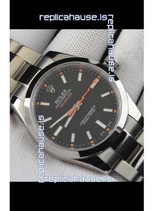 Rolex Milgauss Japanese Movement Replica Watch in Black Dial 