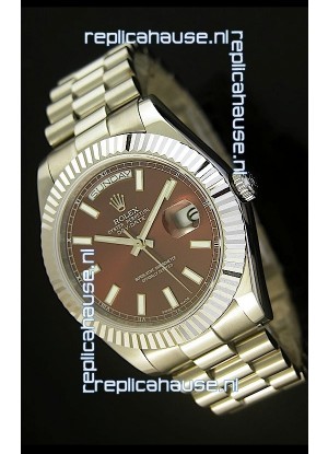 Rolex Day Date II 41MM Swiss Replica Watch - Green Dial - 1:1 Mirror Replica Watch 