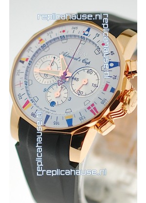 Corum Admirals Cup Chronograph Swiss Replica Gold Watch 