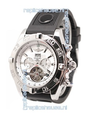 Breitling Chronograph Chronometre Japanese Tourbillon Watch in White Dial