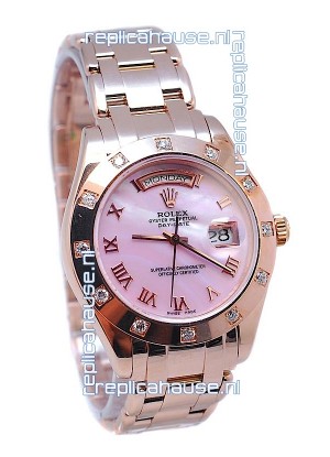 Rolex Day Date Pink Mother of Pearl Swiss Replica Watch