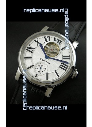 Ballon De Cartier Flying Tourbillon Japanese Replica Watch - Black Strap