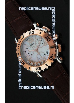 Chopard Happy Sport Swiss Replica Watch in Brown Strap