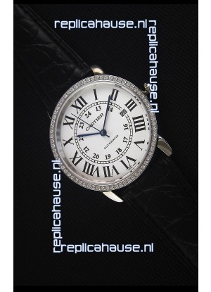 Cartier "Ronde De Cartier" Stainless Steel Case watch with Lab Created Diamonds Bezel
