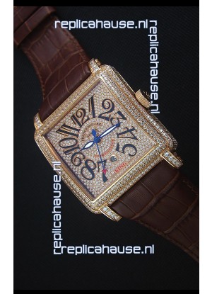 Franck Muller Conquistador King Automatic Swiss Replica Watch in Rose Gold 