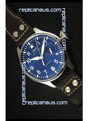 IWC Big Pilot IW500901 - Functional Power Reserve Brown Strap Blue Dial 1:1 Mirror Watch