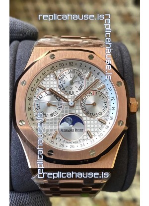 Audemars Piguet Royal Oak Perpetual Calendar Swiss Replica 904L Steel in Rose Gold Casing