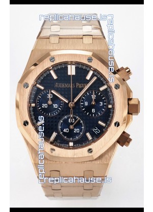 Audemars Piguet Royal Oak Super Clone - Black Dial Rose Gold Casing 41MM