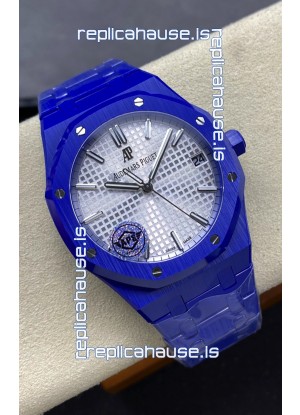 Audemars Piguet Royal Oak 15500 Blue Ceramic Casing Super Clone Replica Watch Steel Dial