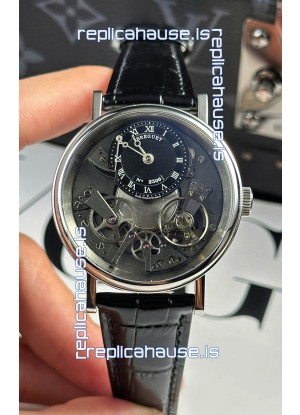 Breguet Tradition 7057BR/R9/9W6 Steel Casing Single Tourbillon Swiss Replica Black Strap Watch