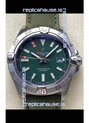 Breitling Avenger GMT Automatic 44 Swiss 1:1 Super Clone Replica Watch - Green Dial 