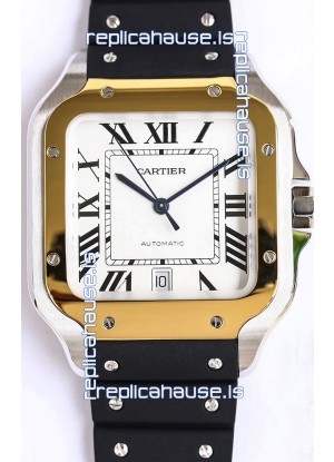Santos De Cartier Two Tone Yellow Gold 1:1 Mirror Swiss Replica Watch 40MM